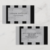 プレーン黒グレーストライプのウォールプロフェッショナル 名刺 (正面/裏面)
