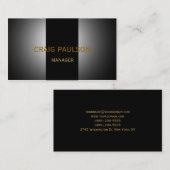 プレーン黒グレーストライプの写真用名刺 名刺 (正面/裏面)