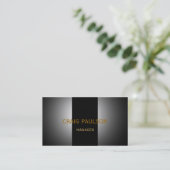 プレーン黒グレーストライプの写真用名刺 名刺 (スタンド正面)