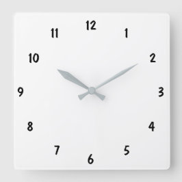 プレーン黒ナンバーズアメージングファブ スクエア壁時計