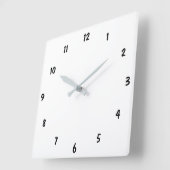 プレーン黒ナンバーズアメージングファブ スクエア壁時計 (傾斜)