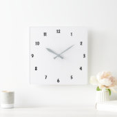 プレーン黒ナンバーズアメージングファブ スクエア壁時計 (ホーム)
