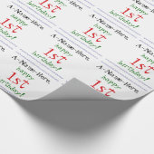 プレーン1歳の誕生日ラッピング紙 ラッピングペーパー (角)