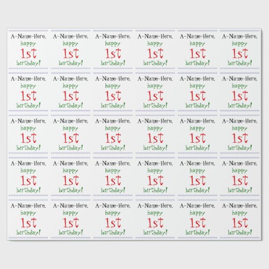 プレーン1歳の誕生日ラッピング紙 ラッピングペーパー (フラット)