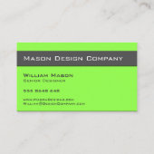 プレーン2トーンライムとグレースタイリッシュカード 名刺 (裏面)