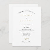 プレーン·アシンプルンド·金ゴールド結婚ズ 招待状 (正面/裏面)