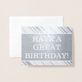 プレーン、カスタム誕生日の「HAVE A」カー素晴らしド 箔カード (封筒付き正面)