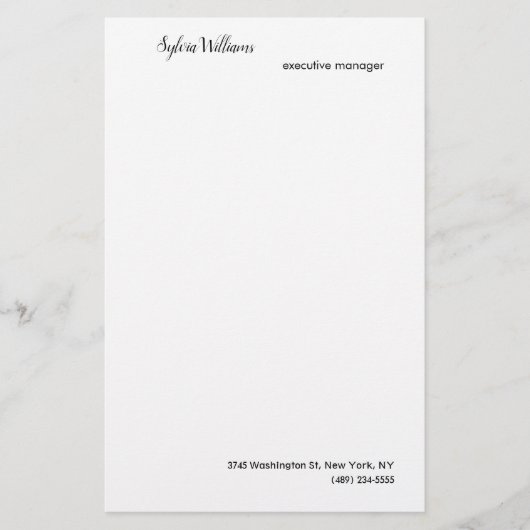 プレーン クリエイティブ モダン ミニマル あなたの名前 詳細 便箋 (正面)