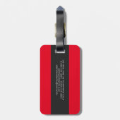 プレーン・クリーン・レッド・グレイストライプ ラゲッジタグ (裏面縦)