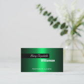 プレーン・グリーンモダンプロフェッショナル・ビジネス・カード 名刺 (スタンド正面)