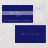 プレーン、シンプルエレガント、ブルーの名刺。 名刺 (正面/裏面)