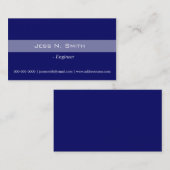 プレーン、シンプルエレガント、ブルーの名刺。 名刺 (正面/裏面)