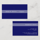 プレーン、シンプルエレガント、ブルーの名刺。 名刺 (正面/裏面)