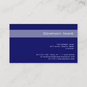プレーン、シンプルエレガント、ブルーの名刺。 名刺 (裏面)