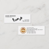 プレーン·シンプル·ホワイト·ストック·エクスチェンジ·グラフ スキニー名刺 (正面/裏面)