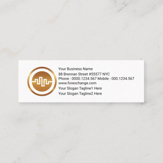 プレーン·シンプル·ホワイト·ストック·エクスチェンジ·グラフ スキニー名刺 (裏面)