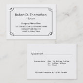 プレーン、シンプル、ホワイト、情報プロファイルカード 予約カード (正面/裏面)