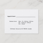 プレーン、シンプル、ホワイト、情報プロファイルカード 予約カード (裏面)