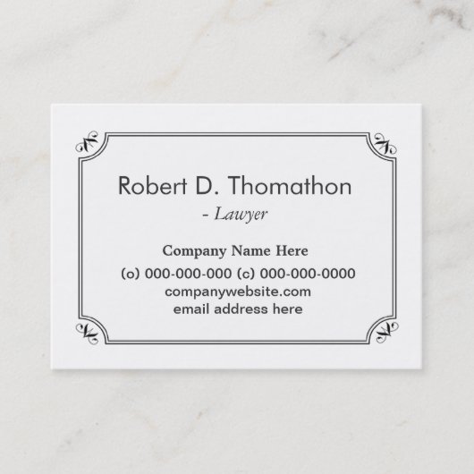 プレーン、シンプル、ホワイト、情報プロファイルカード 予約カード (正面)