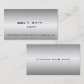 プレーン、シンプル、メタル輝く名刺。 名刺 (正面/裏面)