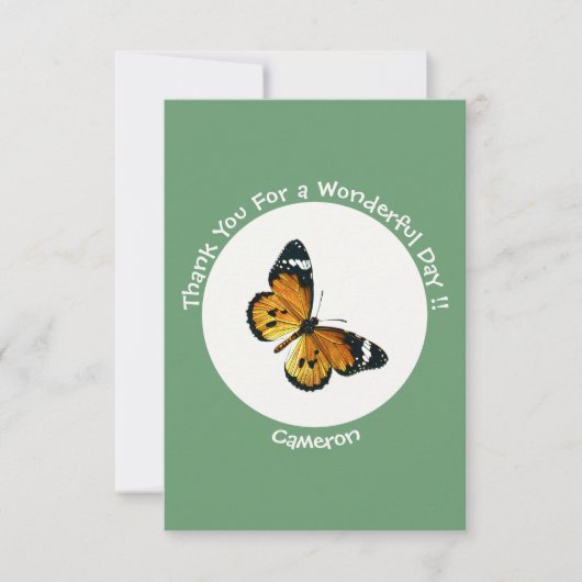 プレーン・タイガー/アフリカ・クイーン・バタフライ・パーティー サンキューカード (正面)