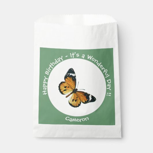 プレーン・タイガー/アフリカ・クイーン・バタフライ・パーティー フェイバーバッグ (正面)