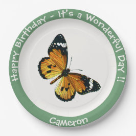 プレーン・タイガー/アフリカ・クイーン・バタフライ・パーティー ペーパープレート