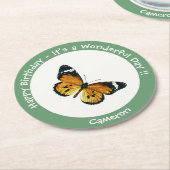 プレーン・タイガー/アフリカ・クイーン・バタフライ・パーティー ラウンドペーパーコースター (アングル)