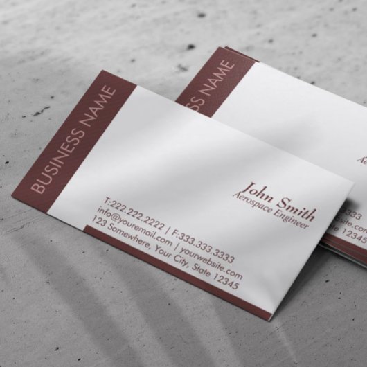 プレーン・ブラウン航空宇宙エンジニア・ビジネス・カード 名刺