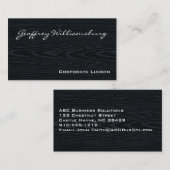 プレーン・ブラック・ウッド・プロフェッショナル・ビジネス・カード 名刺 (正面/裏面)