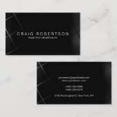 プレーン・ブラック・グレーのビジネス・カード 名刺 (正面/裏面)
