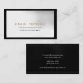 プレーン・ブラック・グレーのビジネス・カード 名刺 (正面/裏面)