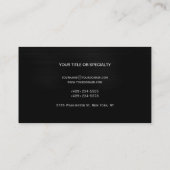 プレーン・ブラック・グレーのビジネス・カード 名刺 (裏面)