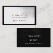 プレーン・ブラック・グレーのビジネス・カード 名刺 (正面/裏面)