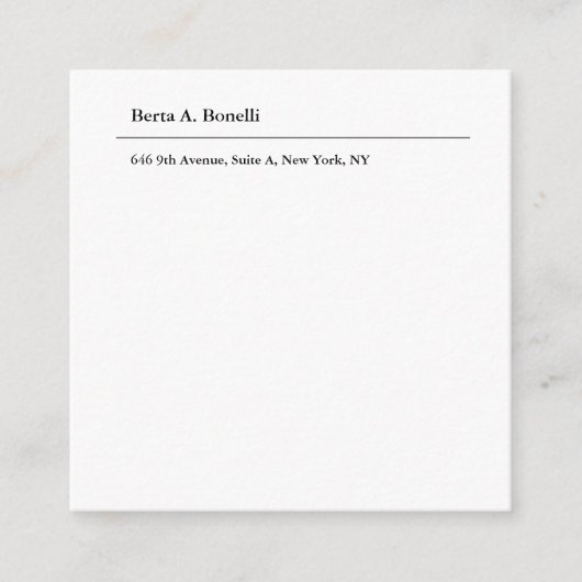 プレーン ブラック ホワイト ミニマル モダン エンクロージャーカード (正面)