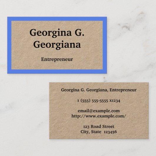 プレーン、ブルー縁ど、プロフェッショナル名刺 名刺 (正面/裏面)