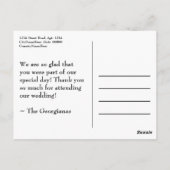 プレーン、ブルー「ありがとう」ポストカード ポストカード (裏面)