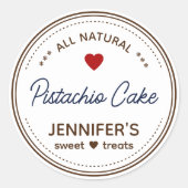 プレーン ホワイト ブラウン ジャー ラベル 手書き ハート (正面)