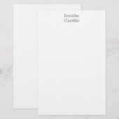 プレーン ミニマリスト クラシック ネーム 便箋 (正面/裏面)