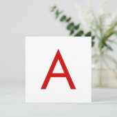 プレーン モダン ホワイト レッド モノグラムイニシャルレター 招待状 (スタンド正面)