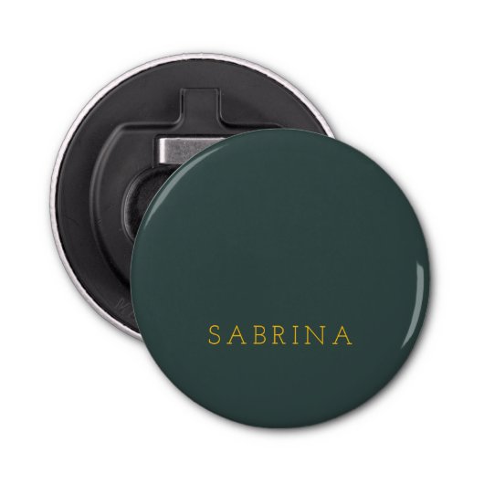 プレーン モダン ミニマル 自分の名前 ダスティーグリーン 栓抜き (正面)