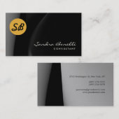 プレーン・モノグラム・コンサルタント・ビジネス・カード 名刺 (正面/裏面)