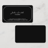 プレーン・ラウンド・コーナー・コンサルタント・ダーク・ビジネス・カード 名刺 (正面/裏面)