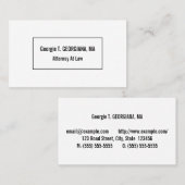 プレーン・ロー・プロフェッショナル・ビジネス・カード 名刺 (正面/裏面)