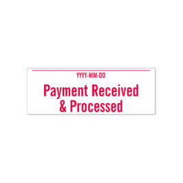 プレーン「支払い受領および処理」ゴム印 セルフインキングスタンプ