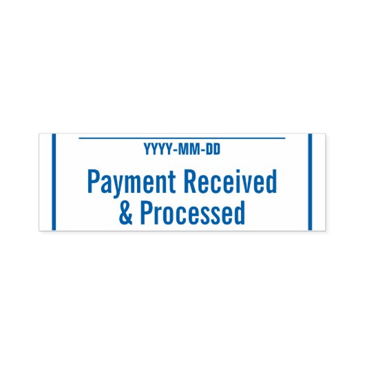 プレーン「支払い受領および処理」ゴム印 セルフインキングスタンプ (デザイン)