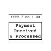 プレーン「支払い受領および処理」ゴム印 ラバースタンプ (インプリント)