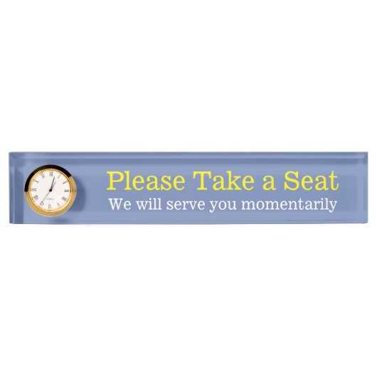 プレーン「Please Take a Seat」 デスクネームプレート (正面)