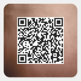 プレーンQRコードエレガントバラ金ゴールドプロフェッショナル スクエアシール