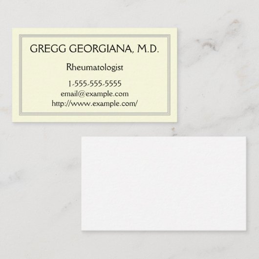 プレーンRheumatologist名刺 名刺 (正面/裏面)